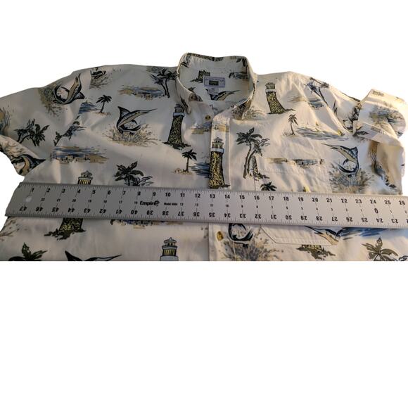 Michael Austin Rugged Wear Lighthouse Print Shirt Size XXL 100% Cotton Coastal - Picture 4 of 13